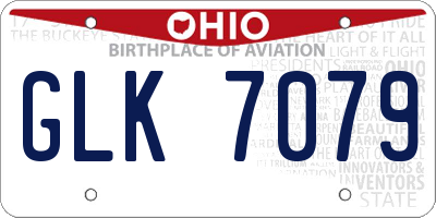 OH license plate GLK7079