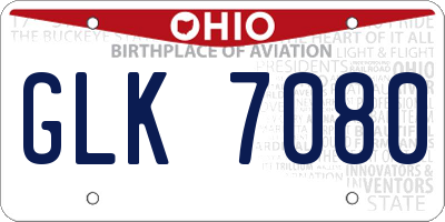 OH license plate GLK7080