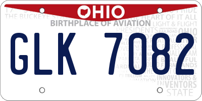 OH license plate GLK7082