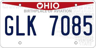 OH license plate GLK7085