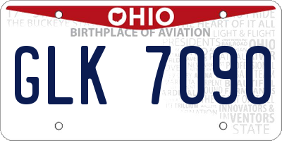 OH license plate GLK7090