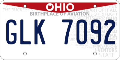 OH license plate GLK7092