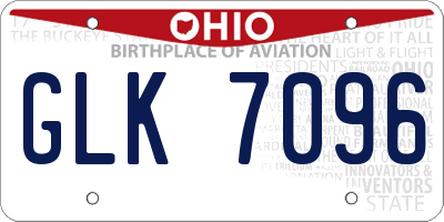 OH license plate GLK7096
