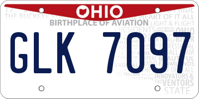 OH license plate GLK7097