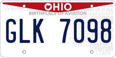 OH license plate GLK7098