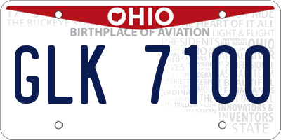 OH license plate GLK7100