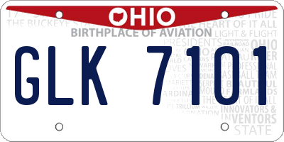 OH license plate GLK7101