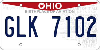 OH license plate GLK7102
