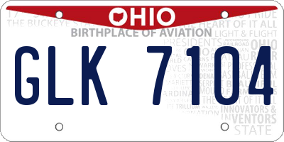 OH license plate GLK7104