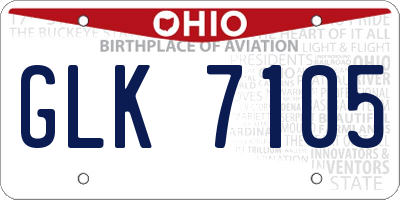 OH license plate GLK7105
