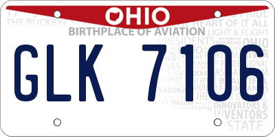 OH license plate GLK7106