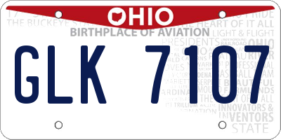 OH license plate GLK7107