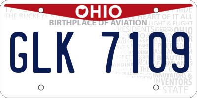 OH license plate GLK7109