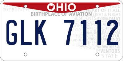 OH license plate GLK7112