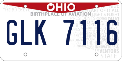 OH license plate GLK7116