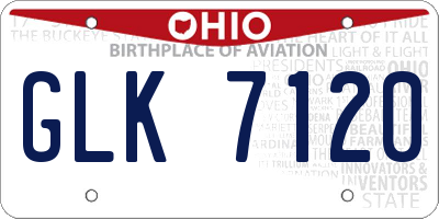 OH license plate GLK7120