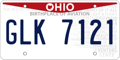 OH license plate GLK7121
