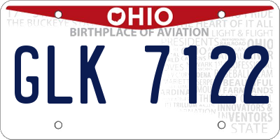 OH license plate GLK7122