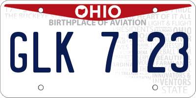 OH license plate GLK7123