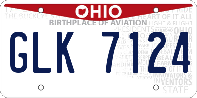 OH license plate GLK7124