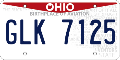 OH license plate GLK7125