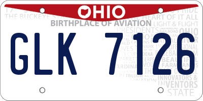 OH license plate GLK7126