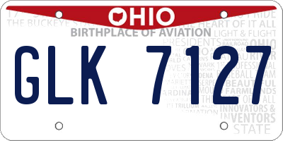 OH license plate GLK7127
