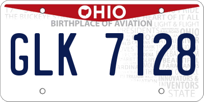 OH license plate GLK7128