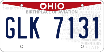 OH license plate GLK7131