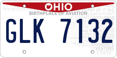 OH license plate GLK7132
