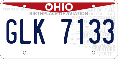 OH license plate GLK7133