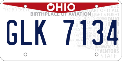 OH license plate GLK7134