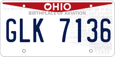 OH license plate GLK7136