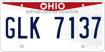 OH license plate GLK7137