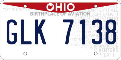 OH license plate GLK7138