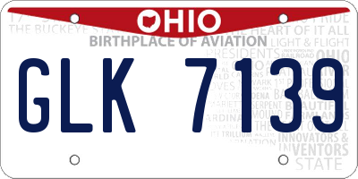 OH license plate GLK7139