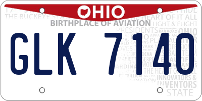 OH license plate GLK7140