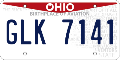 OH license plate GLK7141