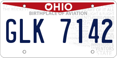 OH license plate GLK7142