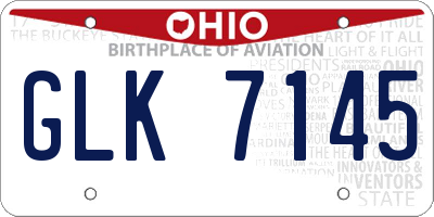 OH license plate GLK7145