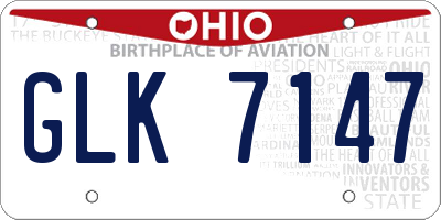 OH license plate GLK7147