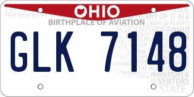 OH license plate GLK7148