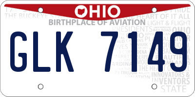 OH license plate GLK7149