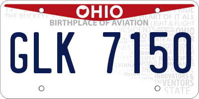 OH license plate GLK7150