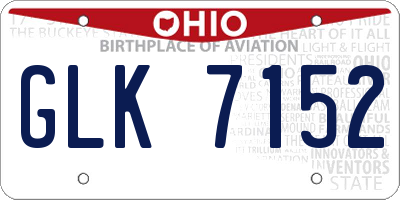 OH license plate GLK7152
