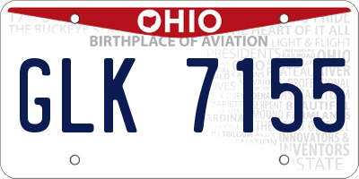 OH license plate GLK7155