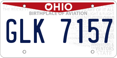 OH license plate GLK7157