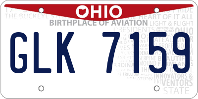 OH license plate GLK7159