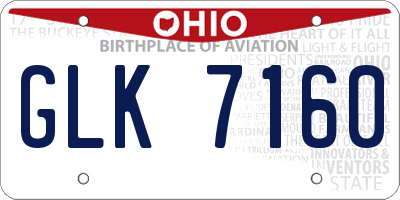 OH license plate GLK7160