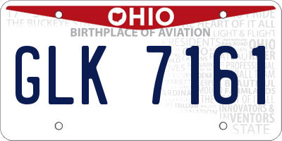 OH license plate GLK7161
